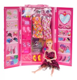 Doll with Wardrobe for Kids 3+ with Accessories