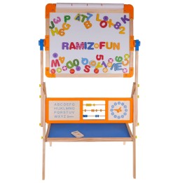 Wooden Double-Sided Board with Accessories for Kids