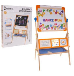 Wooden Double-Sided Board with Accessories for Kids