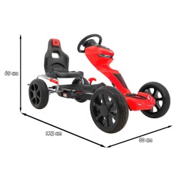 Grand Ride Go-Kart for Kids 3+ Red with EVA Wheels