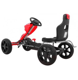 Grand Ride Go-Kart for Kids 3+ Red with EVA Wheels