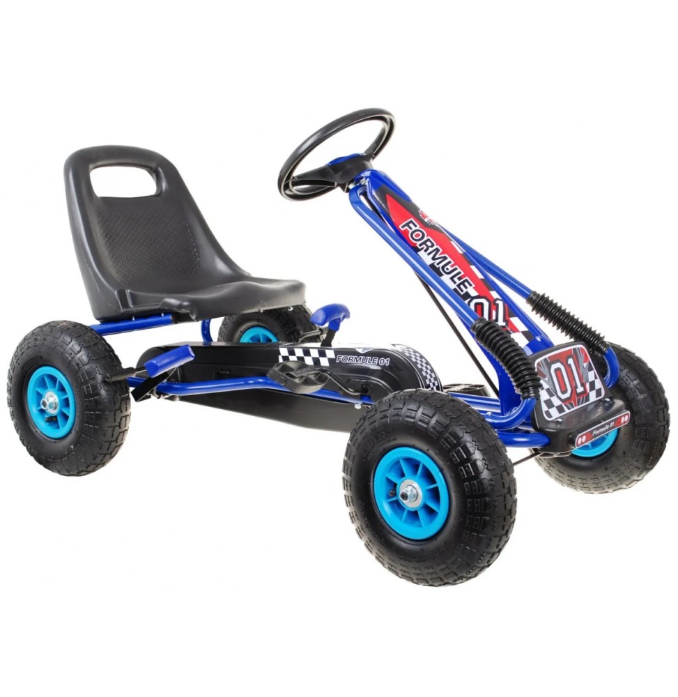 Kids Pedal Go-Kart 3+ Blue with Adjustable Seat