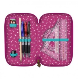 Triple Gorjuss Fireworks Pencil Case with Supplies