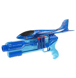 Blue 5-in-1 Airplane Launcher Gun for Kids