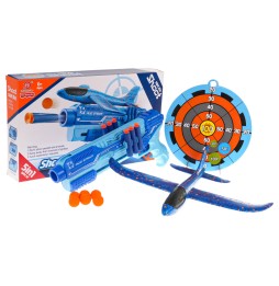 Blue 5-in-1 Airplane Launcher Gun for Kids