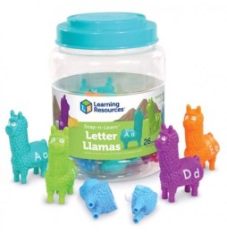 Llama Figurines for Learning Letters and Colors