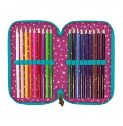 Triple Gorjuss Fireworks Pencil Case with Supplies