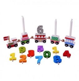 Wooden Birthday Train Set 18 Pieces