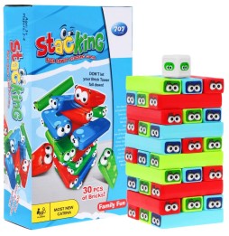 Joc Jenga mini pentru copii 3+ cu blocuri colorate