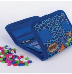 Pixie Crew Velcro Wallet, Dinosaurs, Blue