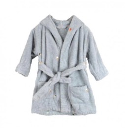 Filibabba kids embroidered bathrobe 1-2 years pearl blue