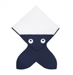 Baby Bites Hooded Towel 75x75 cm Navy