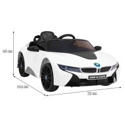 Bmw i8 lift auto na akumulator biały z pilotem i led