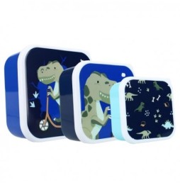 3-in-1 Dino Navy Pret Snack Box for Kids