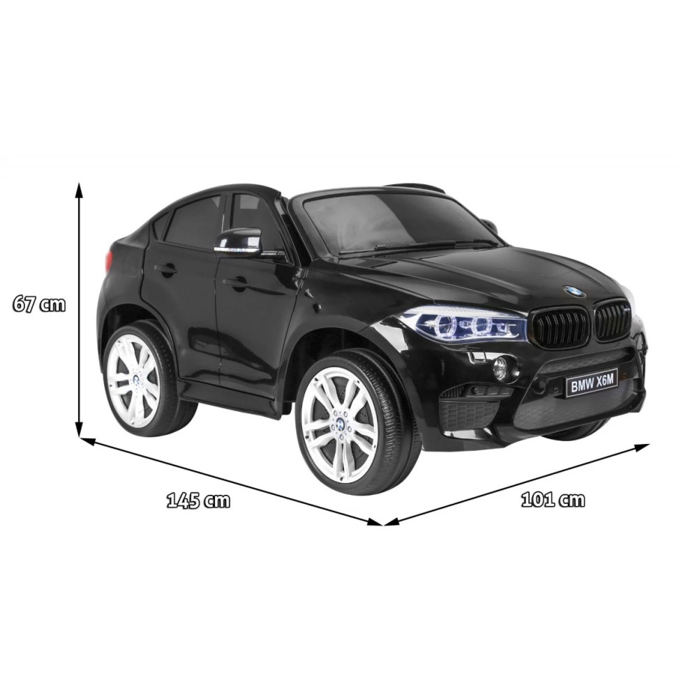 Bmw x6m xxl dla 2 dzieci - czarny z pilotem, ekoskóra, led