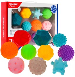 Set of 10 Rubber Sensory Balls for Kids 6m+