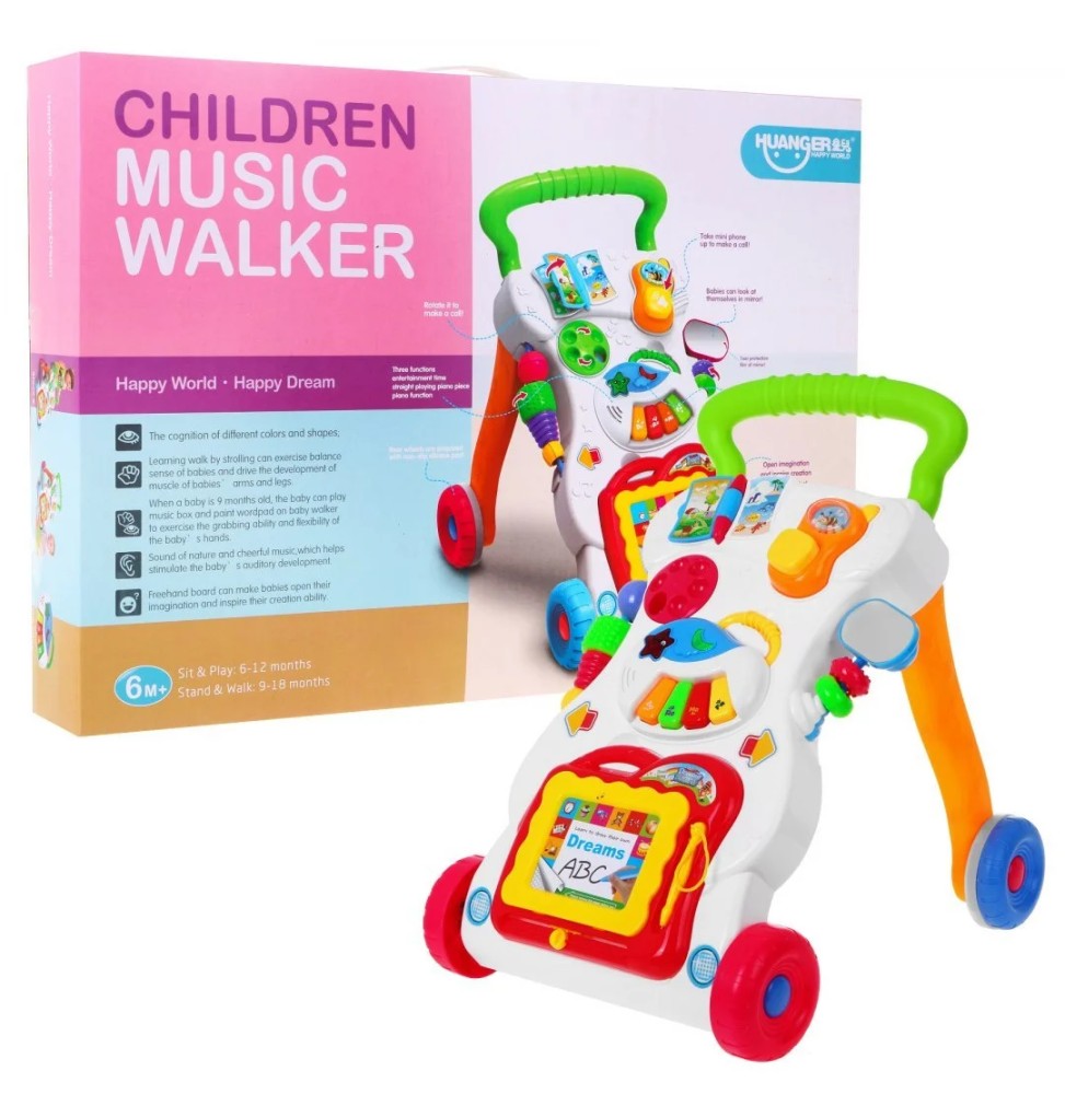 Interactive Toddler Walker with Sensory Board