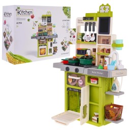 Kids Kitchen with Lights and Sounds 63pcs Green