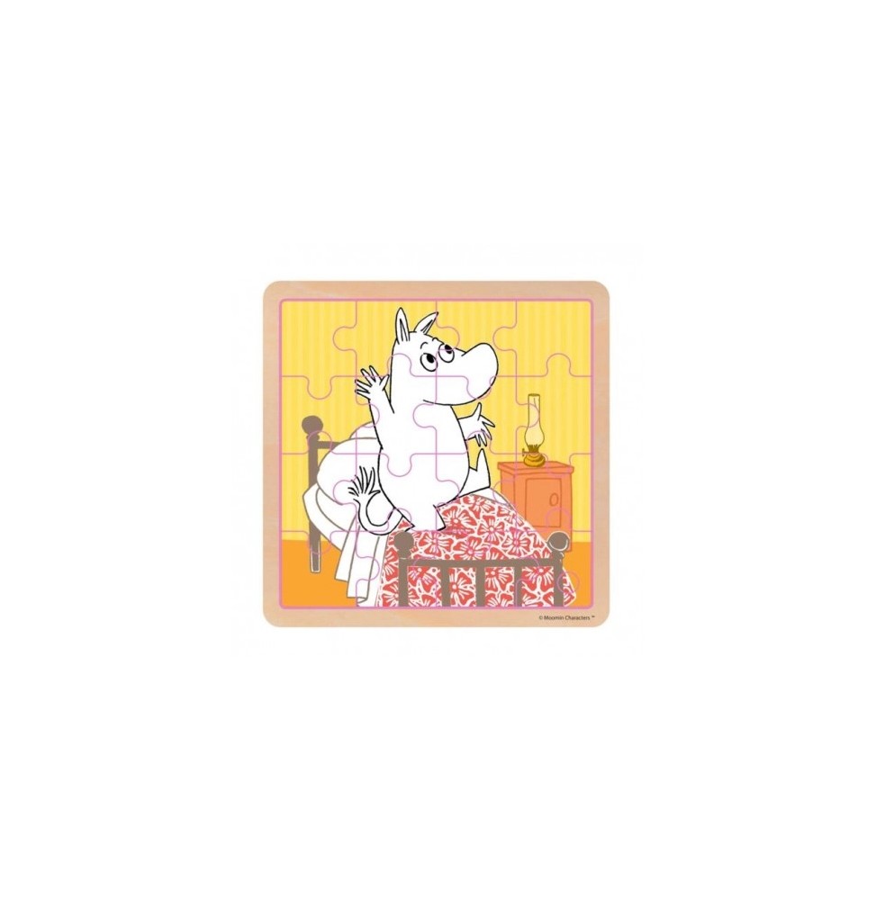 Wooden Puzzle 16 pcs Moomins - Mischief Before Sleep