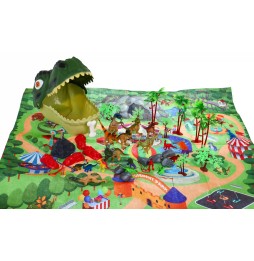 Set figurine dinozauri cu covor pentru 3+