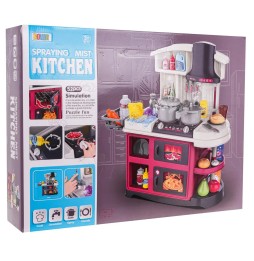 Children's Kitchen with Sound and Water Function 52pcs Gray