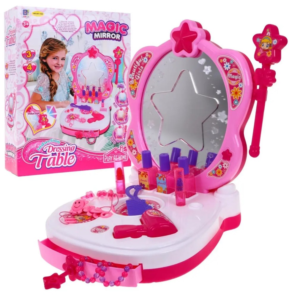 Interactive Vanity for Girls with Mirror and Accessories