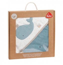 Hooded Towel and Washcloth, Whale