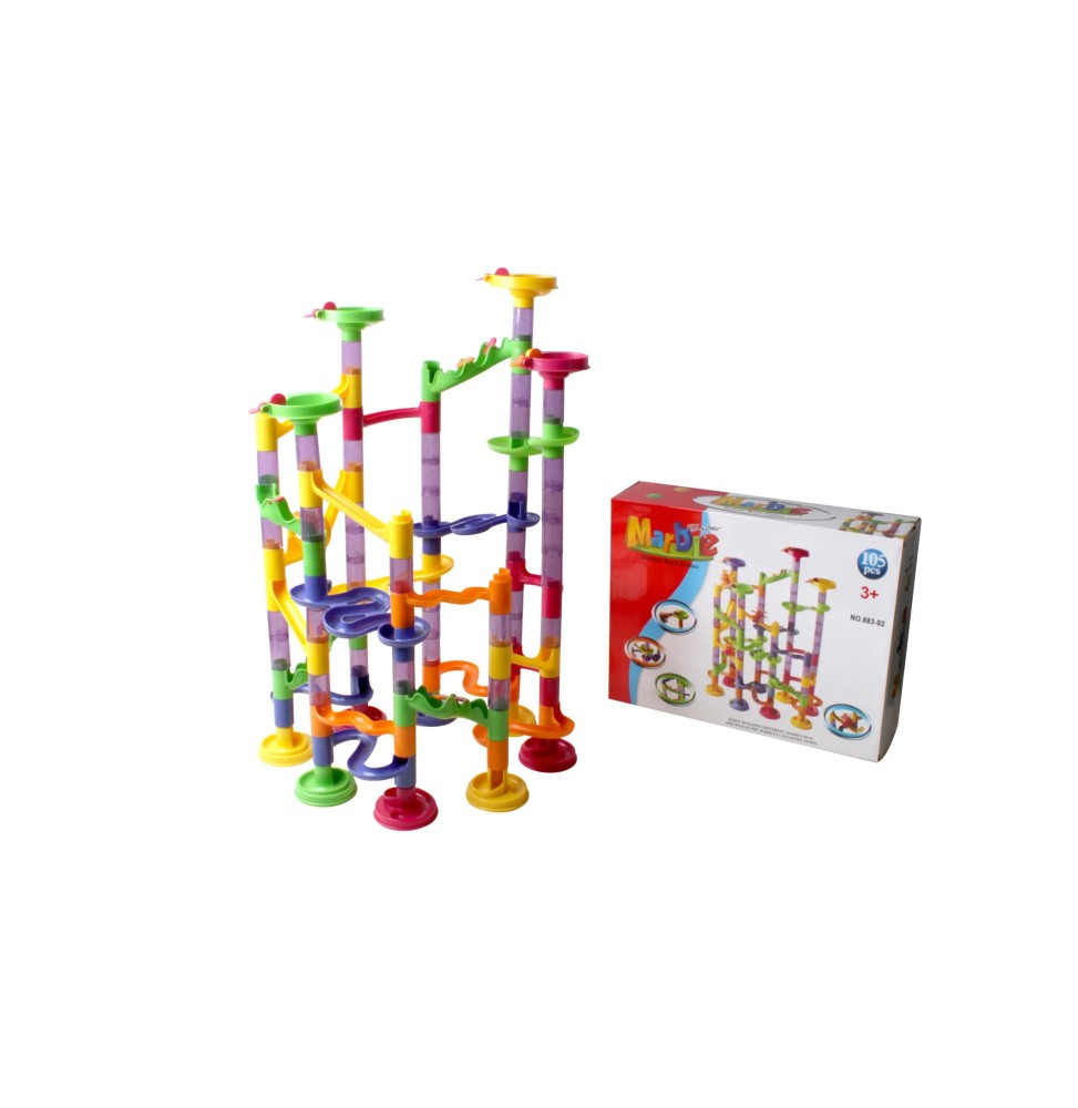 Ball Track Building Set for Kids with 105 Pieces