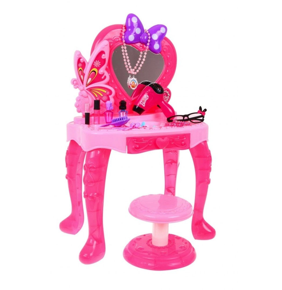 Pink Vanity Table for Girls 3+ with Accessories