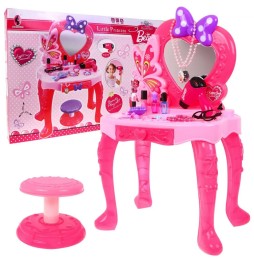 Pink Vanity Table for Girls 3+ with Accessories