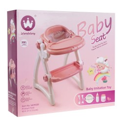 Doll Feeding Set with High Chair and Accessories