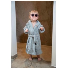 Filibabba kids bathrobe 3-4 years pearl blue