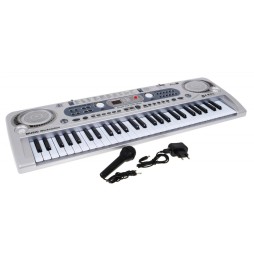 Kids Silver Keyboard 5+ with Microphone and USB