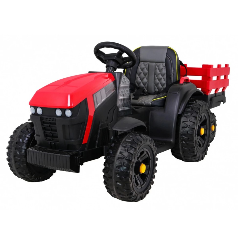 Red Titanium Tractor with Trailer for Kids