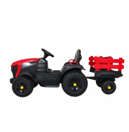 Red Titanium Tractor with Trailer for Kids