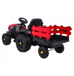 Red Titanium Tractor with Trailer for Kids