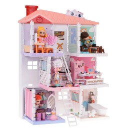 Dollhouse with Accessories and 4 Figures