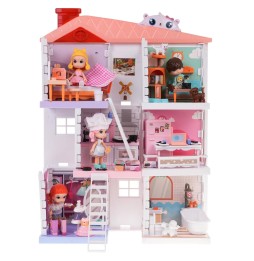 Dollhouse with Accessories and 4 Figures