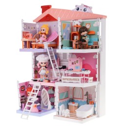 Dollhouse with Accessories and 4 Figures