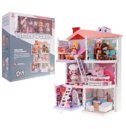 Dollhouse with Accessories and 4 Figures