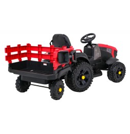 Red Titanium Tractor with Trailer for Kids