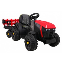 Red Titanium Tractor with Trailer for Kids