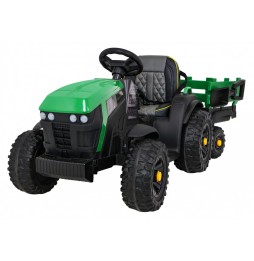 Tractor titanium cu remorcă verde pentru copii