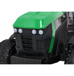 Tractor titanium cu remorcă verde pentru copii