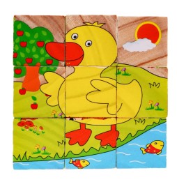 Wooden Animal Puzzle Blocks for Kids 18m+