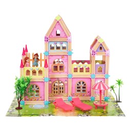 Wooden Princess House - 183 Blocks + Figures