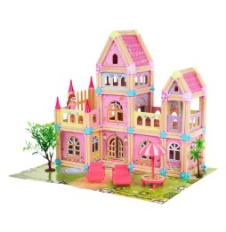 Wooden Princess House - 183 Blocks + Figures