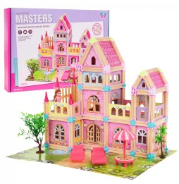 Wooden Princess House - 183 Blocks + Figures