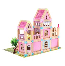 Wooden Princess House - 183 Blocks + Figures