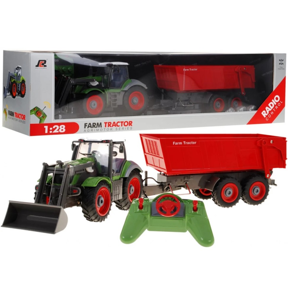 Remote-Controlled Tractor with Trailer for Kids 3+